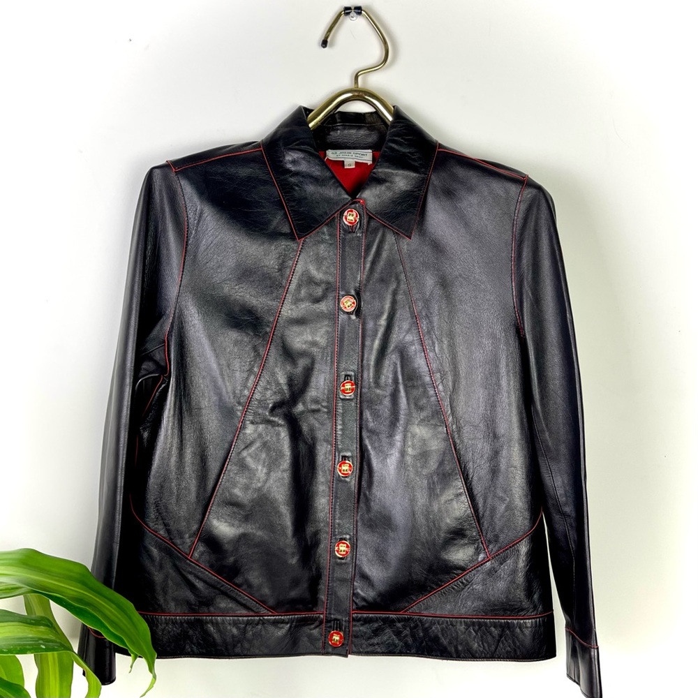 Vintage St. John Sport Marie Gray Leather Jacket